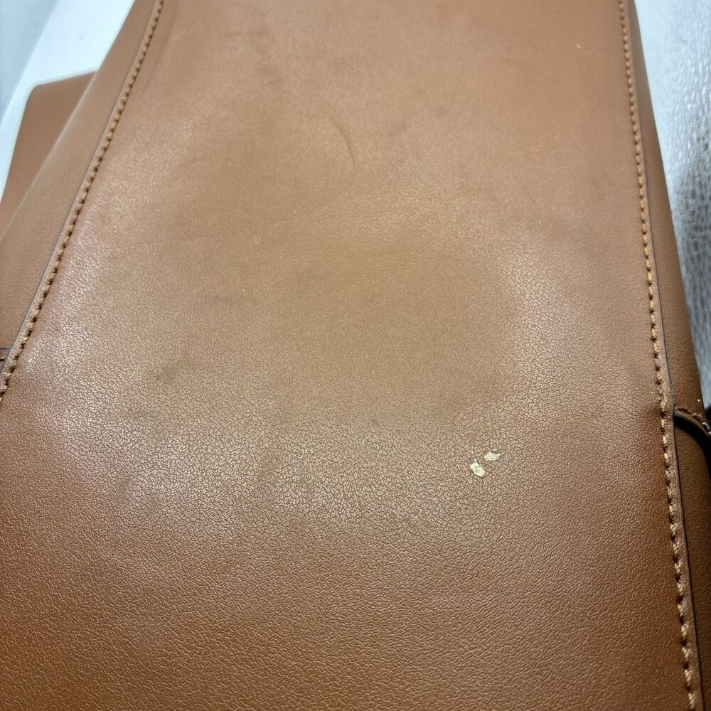 J.Crew Devon Bonded Leather Tote Women’s Tan Brown Large Shoulder Bag - Picture 9 of 9